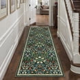 thumbnail image 5 of BERTHMEER 2'x6' Runner Rugs for Hallway Bathroom Bedroom Entryway Kitchen Non Slip Washable Green Floral Vintage Oriental Traditional Flower Runner Rugs, Multicolor, 5 of 7