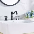thumbnail image 2 of Oil Rubbed Bronze Bathroom Sink Faucet Widespread 3 Hole Basin Faucet With Drain, 2 of 14