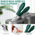 thumbnail image 2 of Juego de cortaúñas FUERHPSH con pico de águila biselado, 3 piezas, verde, 2 of 7