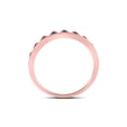 thumbnail image 4 of 10kt Rose Gold Womens Round Blue Sapphire Chevron Stackable Band Ring 1/10 Cttw, 4 of 4