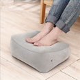thumbnail image 2 of Almohada inflable para reposapiés, taburete de masaje de pies de PVC flocado, cojín relajante para viajes al aire libre, hogar, oficina, avión (gris), 2 of 5