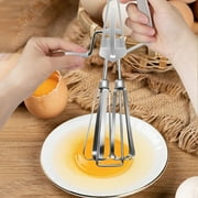 Eolstice Manual Hand Crank Egg Beater, Stainless Steel Whisk Mixing Tool, Kitchen Baking Cooking Essential for Cream Eggs