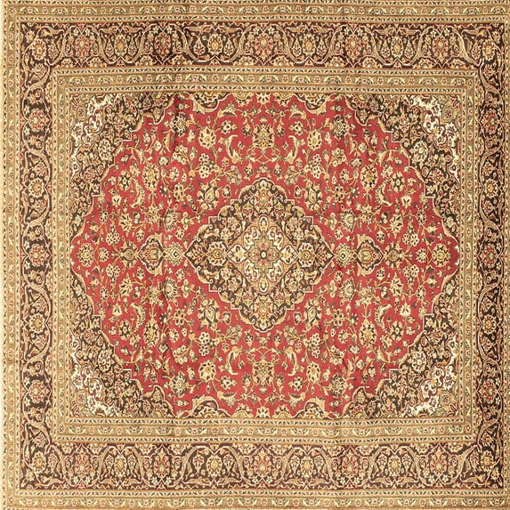 Ahgly Company Indoor Square Persian Brown Traditional Area Rugs, 7' Square
