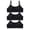Black 3PCS, variant on LYMAYTER Girls Lightweight Seamless Bra Breathable Single Layer No Chest Pad Comfort First Layering Underwear
