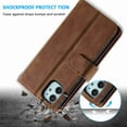 thumbnail image 4 of Dteck Case For iPhone 11 6.1 inch 2019 Luxury PU Leather 9 Card Holder Flip Magnetic Wallet Purse Case with Zipper Coin/Cash Pocket Fold Stand, brown, 4 of 8