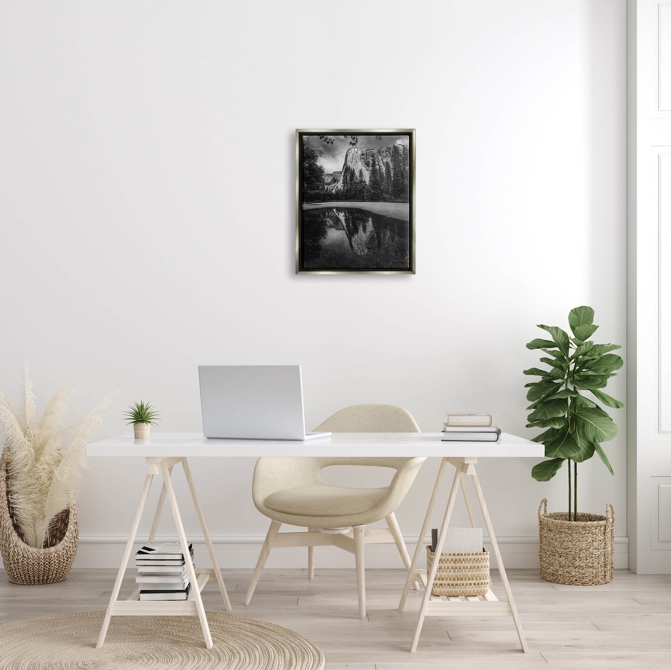 Stupell Industries Yosemite Wildlife Nature Reflection Photograph Luster Gray Floating Framed Canvas Print Wall Art, Design by Andre Eichman