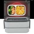 thumbnail image 4 of Bento Box With Chopsticks And Spoon Double Layers Lunch Container 304 Stainless Steel Added Water Insulation Lunch Box Sealed  Keeping Box For Adult Work, 4 of 8