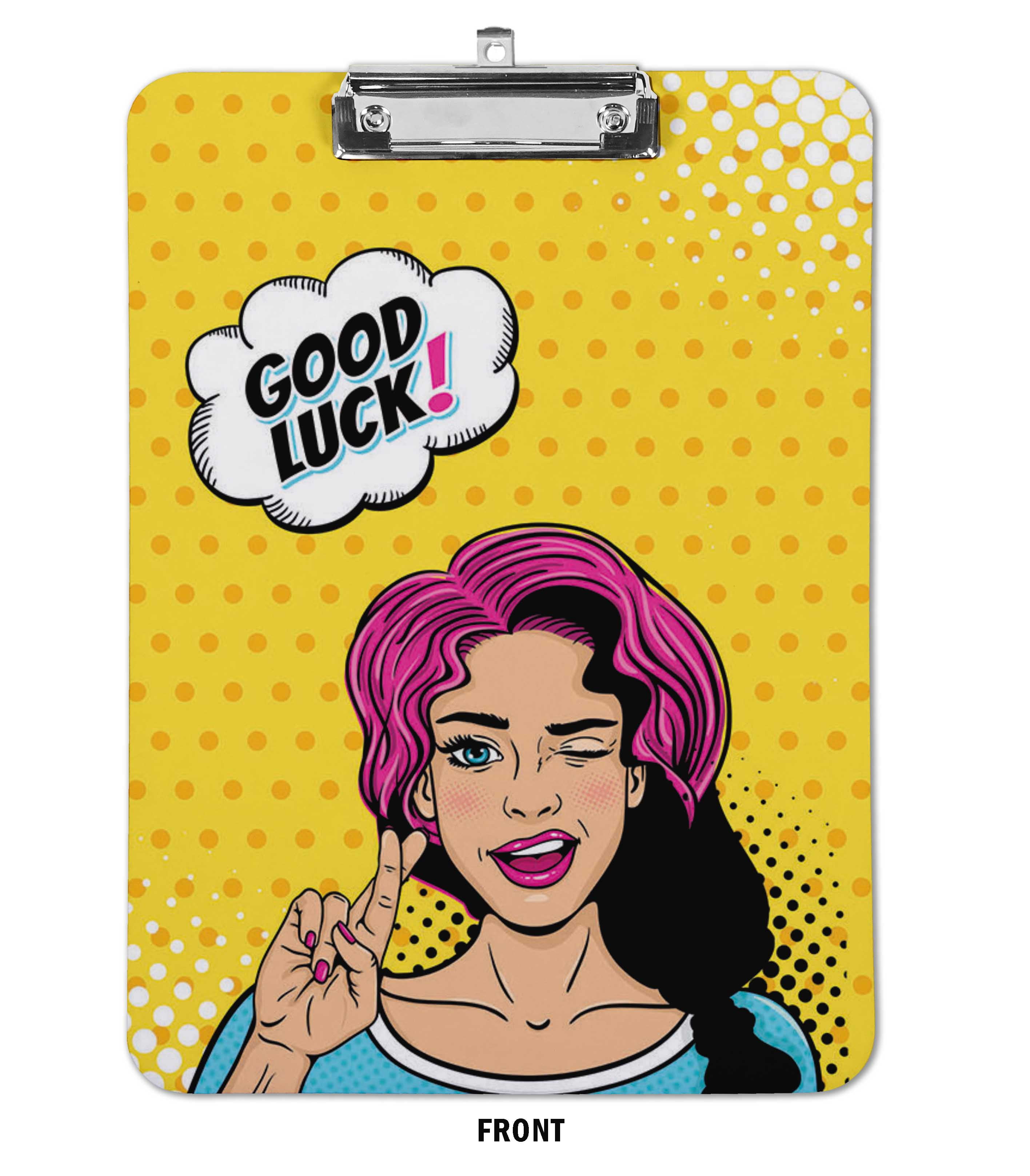Inkdotpot Dry Erase Double Sided Clipboard Feminist Pop Art Printed Paperboard Clipboard With Free Marker & Duster