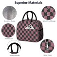 thumbnail image 4 of Pink and Black Checkered Pattern Insulated Leakproof Lunch Box for Work, Lunch Bag for Women Men, Loncheras Para Mujer for Beach Travel Picnic Camping, 4 of 6