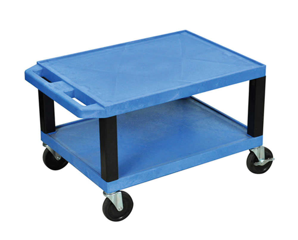 Luxor 2 Shelf Tuffy Audio Visual Cart with Black Legs