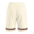 thumbnail image 4 of Hurxie Mens Athletic Gym Shorts 5/5.5 Inch Cotton Casual Shorts Elastic Waist Joggers Sports Sweat Shorts with Pockets Beige,2XL, 4 of 6