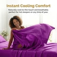 thumbnail image 3 of Lipa Satin Sheets Queen Sheet Set, Silky Luxury Bed Sheets With Deep Pocket,4 Pieces,Purple, 3 of 8