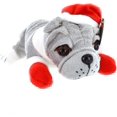 thumbnail image 4 of Made By Aliens Christmas Themed Plush Stuffed Bulldog Toy Puppy 8 Inches with Red Santa Hat and Gloves, for Boys and Girls (Gray), 4 of 4