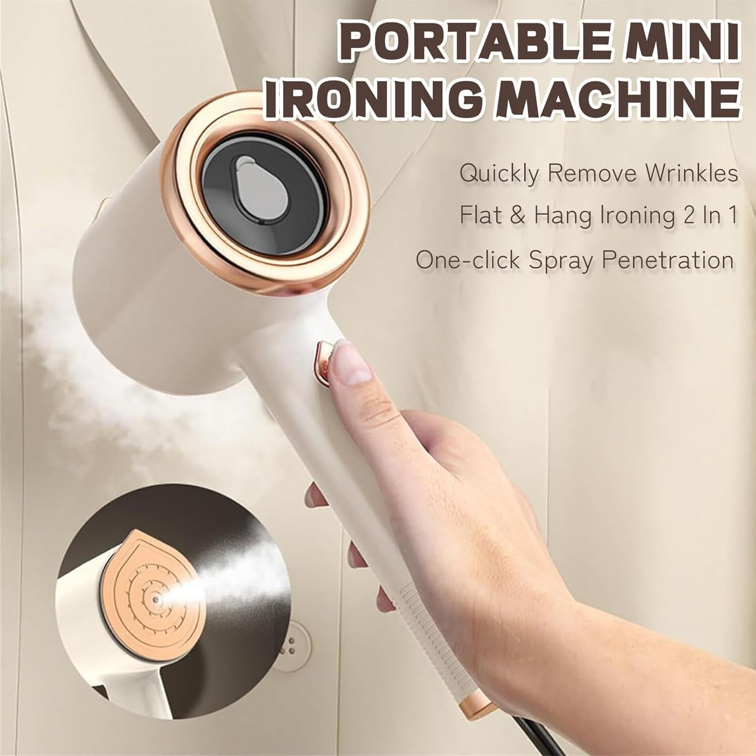 Portable Mini Ironing Machine, 2024 New Travel Mini Steam Iron, Upgraded Portable Handheld Garment Steamer for Clothes