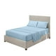 thumbnail image 4 of Juego de ropa de cama para el hogar Sábana de cama Funda de colchón Funda de almohada Juego de ropa de cama de poliéster de color sólido, Azul cielo, Reina, 4pcs / set Eigraketly HA6267-36B, 4 of 7