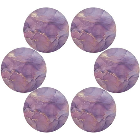 

Coolnut Luxury Marble Texture Round Placemats Set of 6 Non-Slip Heat Resistant Washable Table Mats for Kitchen Dining Table Decoration 15.4 Inch
