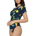 thumbnail image 2 of Easygdp Funny Spaceships Women's One-Piece Swimsuit Slim Fit Crew Neck Bodysuit Athletic Swimwear with Concealed Buckle - XX-Large, 2 of 9