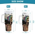 thumbnail image 6 of Yayeee 30oz Double-Wall Insulated Stainless Steel Tumbler with Handle Bottle, Skeleton with Sun, 6 of 8