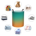 thumbnail image 4 of Fuzoiu Orange To Teal Gradient1 Print Circular Hamper,Laundry Basket with Handle,Collapsible Laundry,Dirty Clothes Storage Basket,for Bedroom Bathroom Dorm Living Room-Medium, 4 of 6