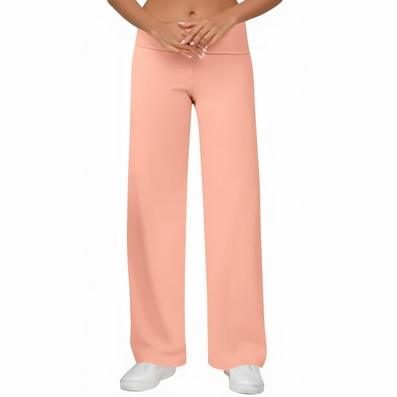 Maplenight Womens Cotton Yoga Pants Wide LegCasual Workout Pants Lounge Elastic Waist Comfy Loose Trousers