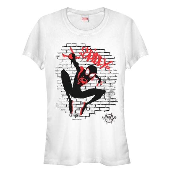 Junior's Marvel Spider-Man: Into the Spider-Verse Brick  Graphic Tee White Large