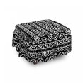thumbnail image 1 of Abstract Ottoman Cover, Motif in Grunge Art, 2 Piece Slipcover Set with Ruffle Skirt for Square Round Cube Footstool Decorative Home Accent, Standard Size, Charcoal Grey and White, by Ambesonne, 1 of 6