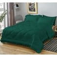 thumbnail image 3 of DNG Creations 5 Piece Ruffle Diamond Comforter All Season 550 GSM Oversized King Size - 800 Threads Count, 100% Egyptian Cotton Solid Teal Green Colour, 3 of 7