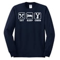 thumbnail image 2 of Cheerleading Eat Sleep Cheer Girl Sports Mens Long Sleeve Shirt, Navy, Small, 2 of 3