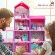 Carsky 36 inch Dollhouse Playset Girl Toys, 11 Rooms with Doll Toy Figures Toddler Playhouse Christmas Birthday Gifts for 3 4 5 6 7 Year Old Girls