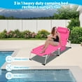 thumbnail image 4 of 3-in-1 Heavy Duty Tanning Chair in  with Adjustable 5-Position Design Portable Outdoor Lounger for Beach Use, 4 of 12