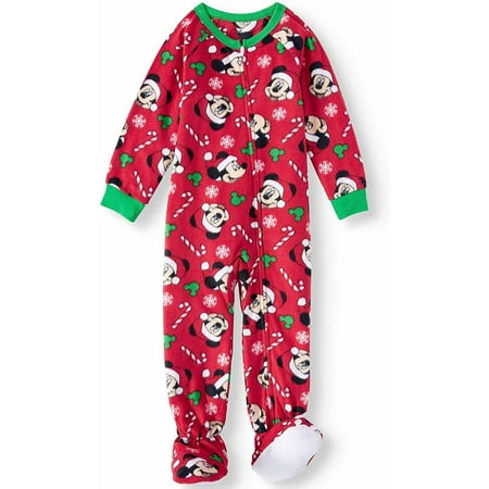 

Disney Mickey Mouse Holiday Christmas Footed Sleeper Blanket Pajama Boy Size 4T