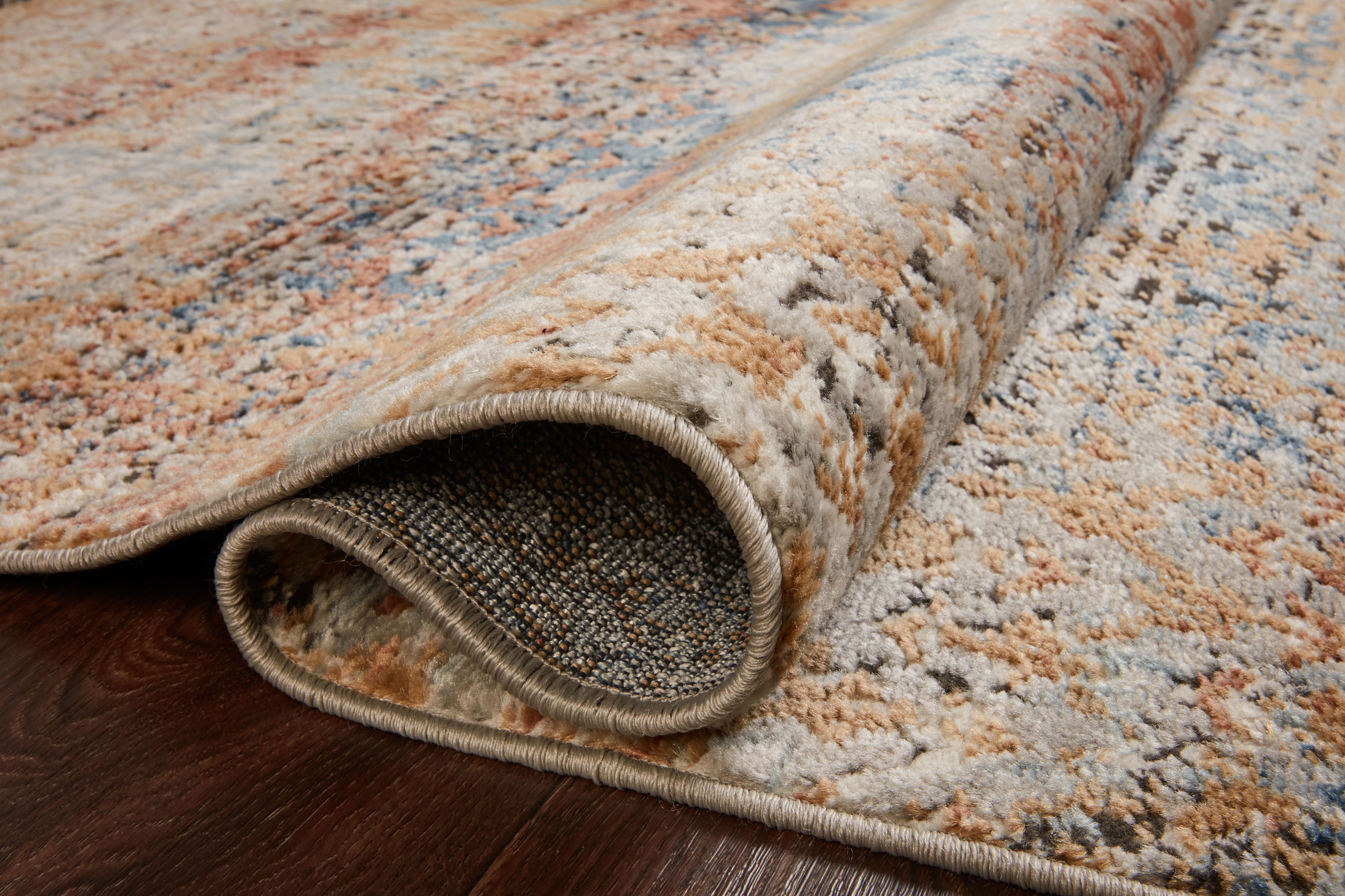 Loloi Bianca Collection BIA-09 Ocean / Spice, Abstract Area Rug 2'-8" x 10'-6"