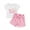 Pink, variant on Musuos Little Girls Summer 2PCS Sets 18M-6Y Short Sleeve Letter Donut Embroidery T-shirt Belted Shorts Sets Birthday Clothes