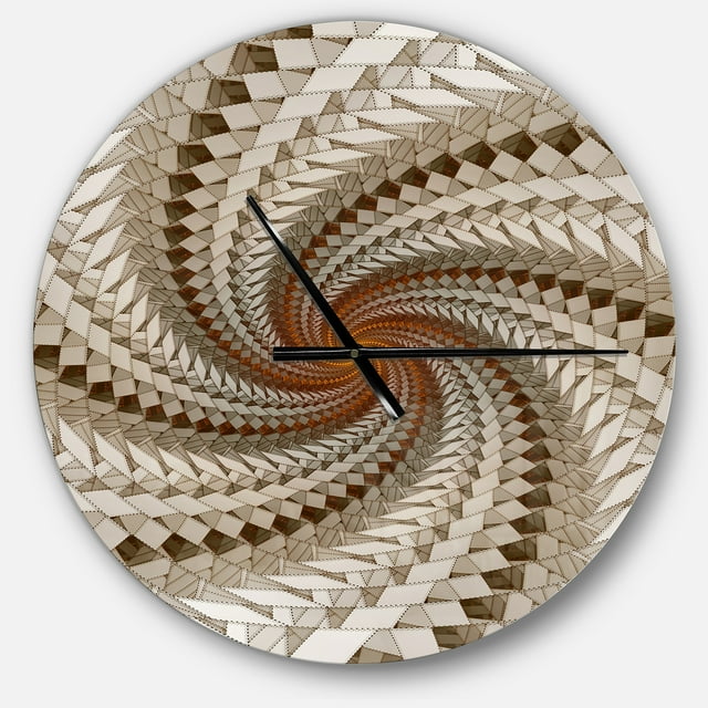 DesignArt Grande Horloge Murale à Motif de Spirale Fractale Blanche