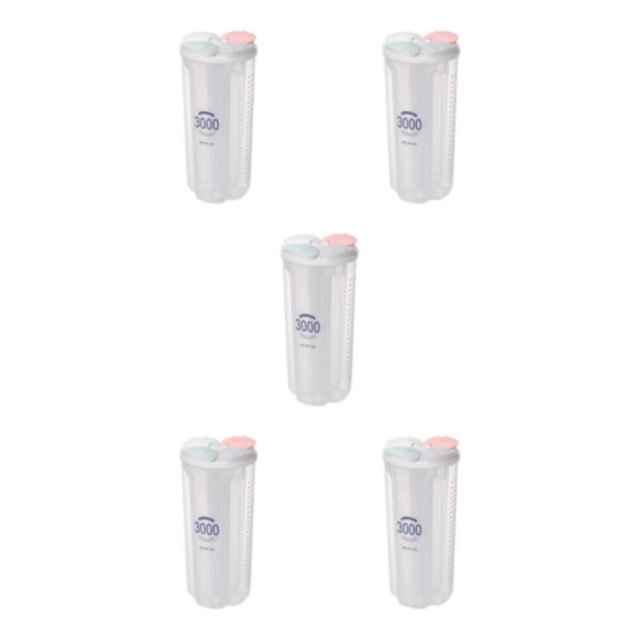 relayinert Plastic Divided Box Organizer Clear BPA Container Plastic Case Free Storage 3000ml 5Set