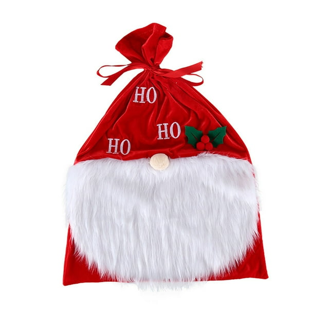 Bolsa de regalo de Papá Noel de Navidad, bolsas de regalo de tela, bolsas con cordón de Navidad para bolsas de juguete, decoración para fiestas navideñas