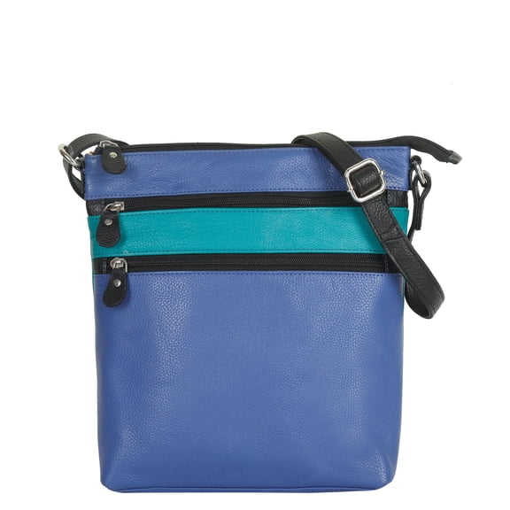 Premium Leather Women’s Crossbody Sling Bag – Multicolour Adjustable Shoulder Purse with Front Zipper Pockets – Daily Use Ladies Travel & Work Handbag