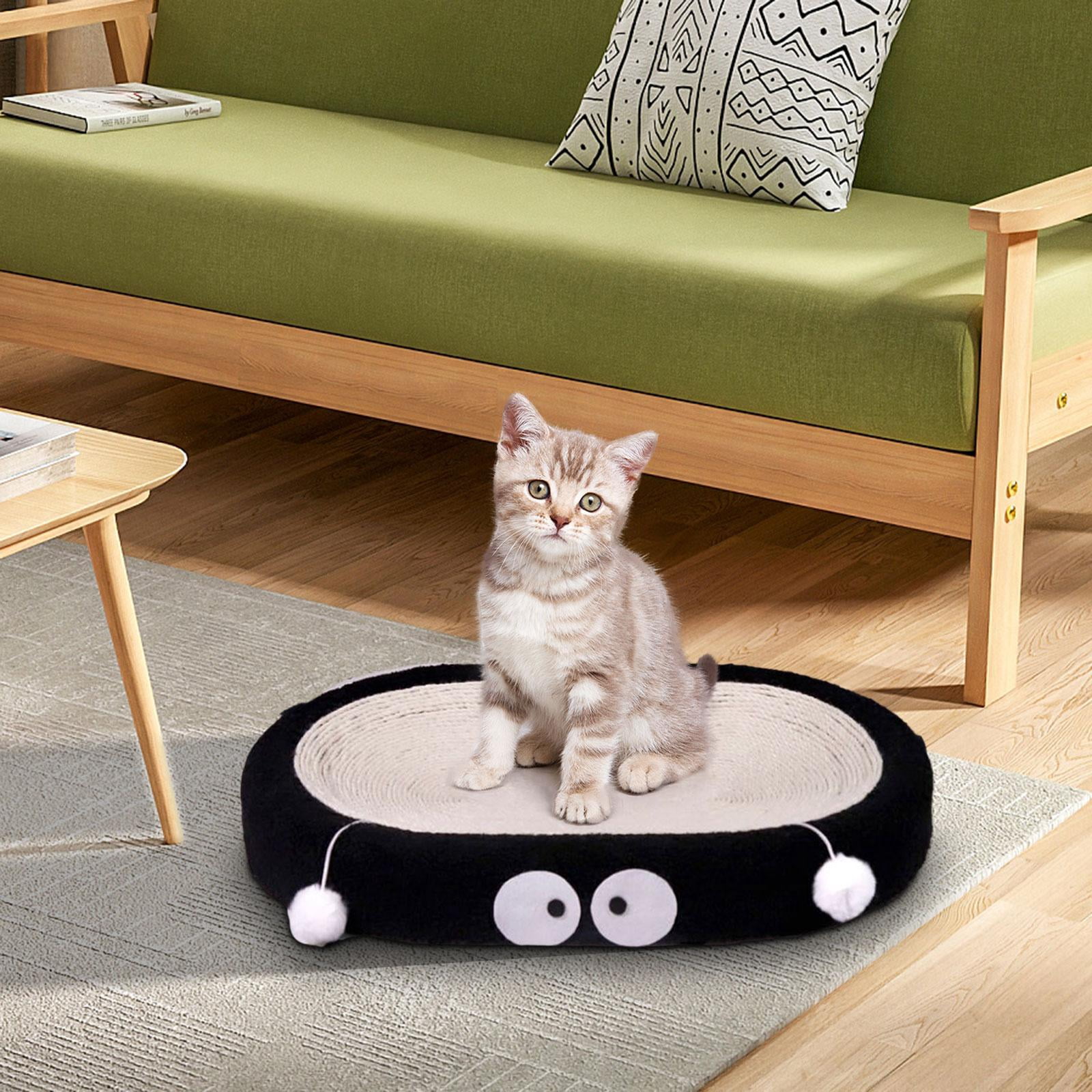 DOLITY Cat Scratch Pad Pet Gift Comfortable Durable High Dense Sisal Scratcer Board Black Oval