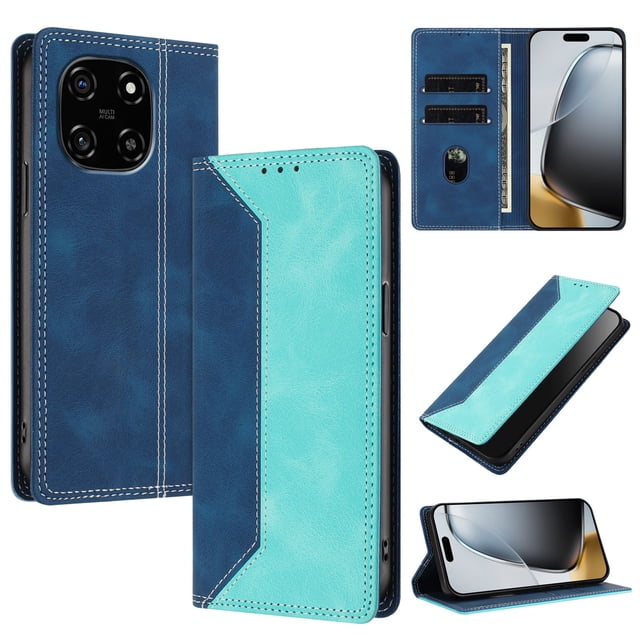 Phone Case for Blackview Color 6 FOXDOCK Premium Leather,Creative Dual-Color Cover with Card Slot,Shockproof