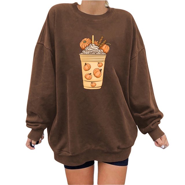 Ichuanyi liquidación de halloween de halloween halloween estampado holgazanería blusa de manga larga redonda de cuello redondo ICHUANYI WER202308216084
