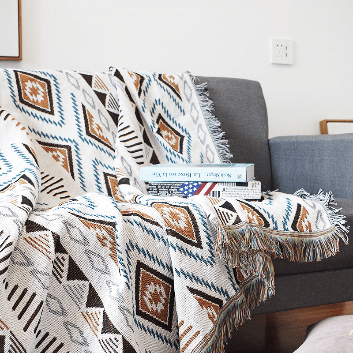 JUSTUP Southwest Throw Blankets Aztec Throws Cover for Couch Chair Sofa Bed Outdoor Beach Travel 130x160cm 51x63 Inch Illinois Walmart