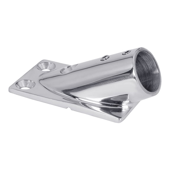 White Water 6855S Marine 316 Stainless Steel Heavy Duty 30 Degree Rectangular Hand/Grab Rail Base Fitting for 1” Tube OD