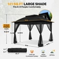 thumbnail image 5 of COOS BAY 11x11 Pop-Up Instant Gazebo Tent with Mosquito Netting Outdoor Canopy Shelter with 121 Square Feet of Shade, Black, 5 of 10