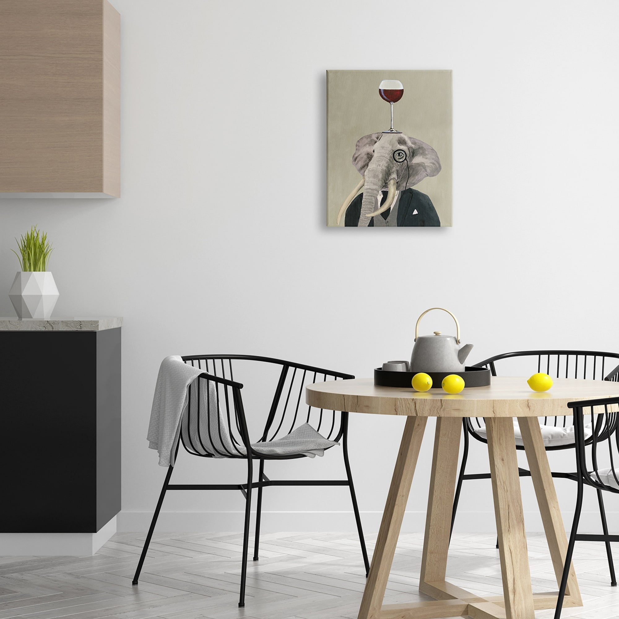 Stupell Industries Fancy Elephant Suit Monocle Holding Wine Glass, 30 x 40, Design by Coco de Paris