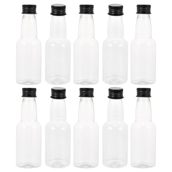 HAMPPLIES 50Pcs Clear Plastic Small Bottles for Beverage Storage Reusable Bottles for Outdoor Supply