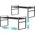 thumbnail image 1 of Expandable Cabinet Shelf Organizer Riser for Kitchen Pantry Cupboard Under Sink Countertop,Kitchen Cabinet Shelf (Black), 1 of 8