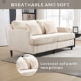 thumbnail image 6 of LUCKHAO 69" Loveseat Couch, 2-Seat Upholstered Sofa Couch, Mid-Century Modern Tufted Sofa with USB Charger, LED Lights and Side Pocket, Chenille Fabric Couches for Living Room, 6 of 14