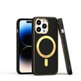 thumbnail image 4 of For iPhone 12 Pro Max Case Magnetic Gold Circle Vegan Leather + Tempered Glass, 4 of 6