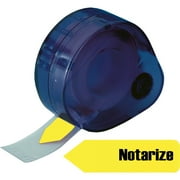 Arrow Message Page Flags in Dispenser "Notarize", Yellow, 120 Flags/Dispenser