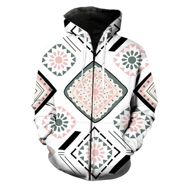 Sudadera con capucha y cremallera para hombre, diseño de mapa de tribus primitivas étnicas, con estampado 3D, divertida y genial, para adolescentes, de manga larga, para primavera